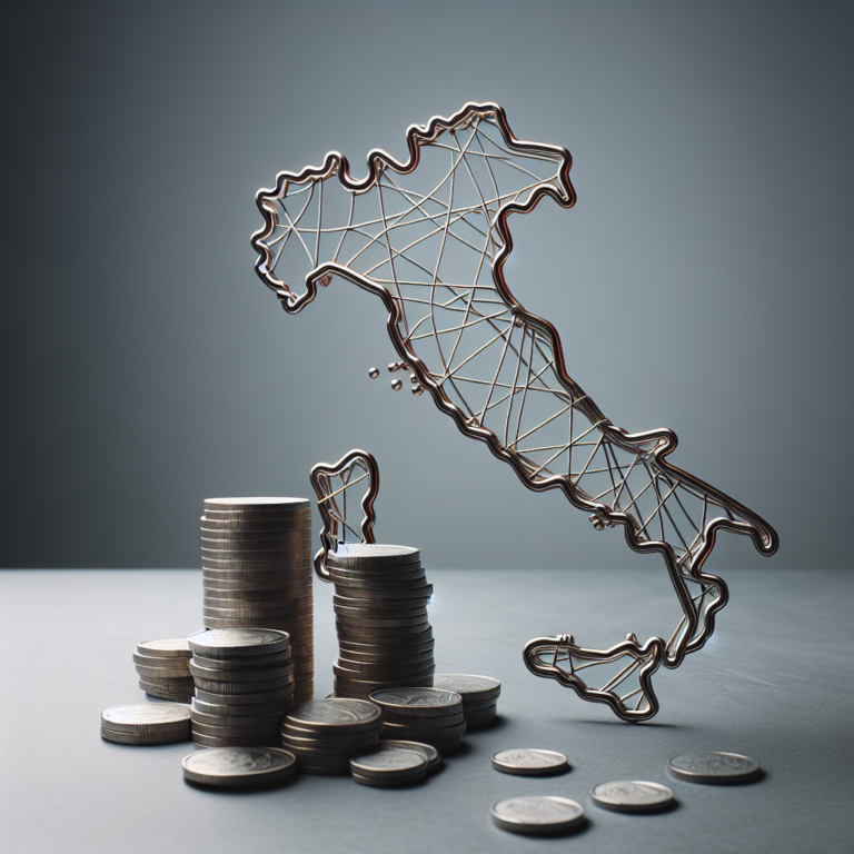 Loose metal coins e mappa del Sud Italia a tema Bonus Zes