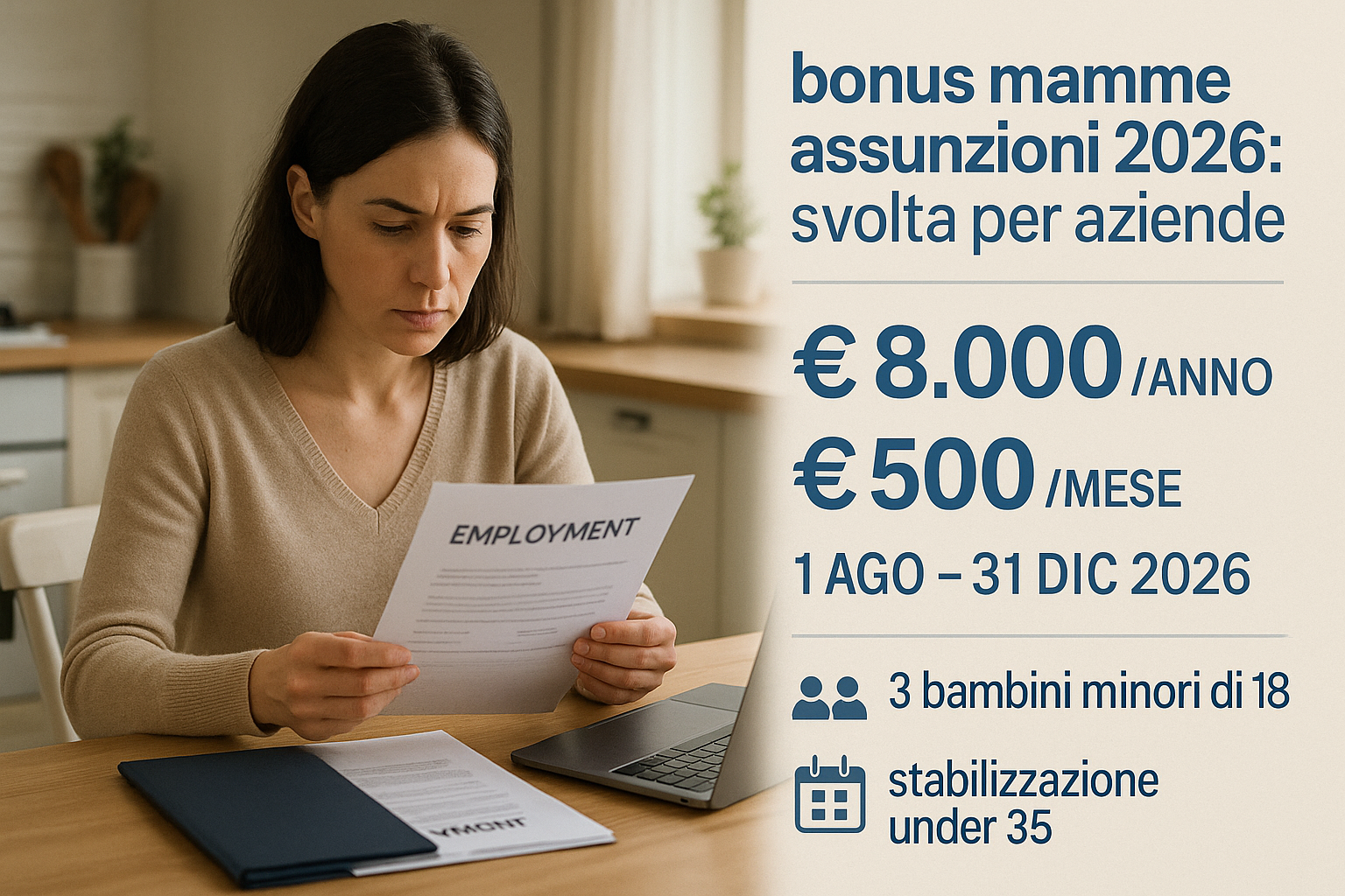 bonus mamme assunzioni 2026